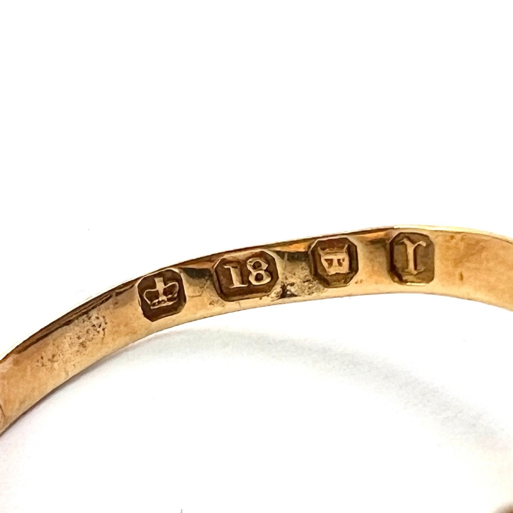 Victorian 18CT Gold Sardonyx and Pearl Memorial Ring View V