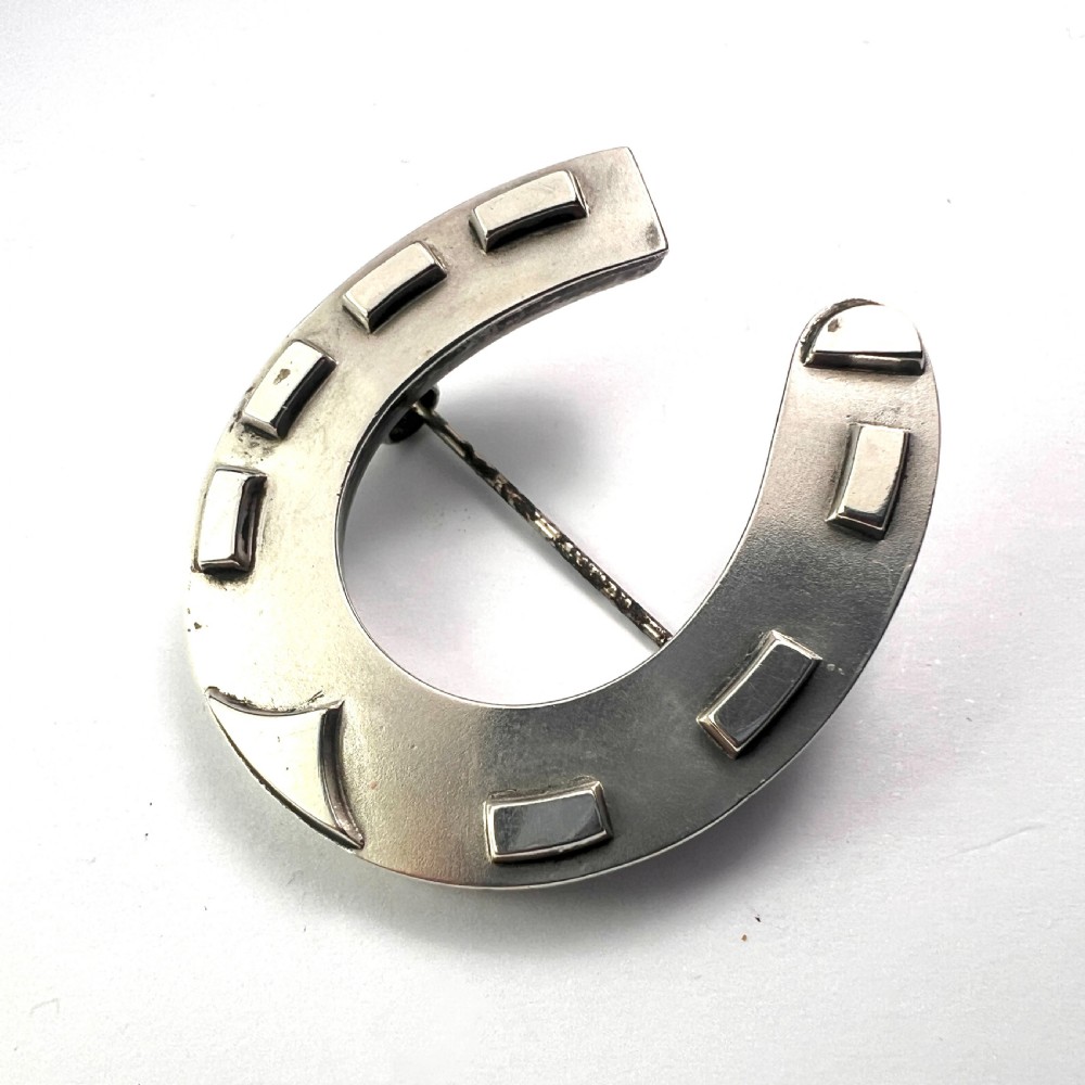 Large Victorian Silver Lucky Horseshoe Brooch View II