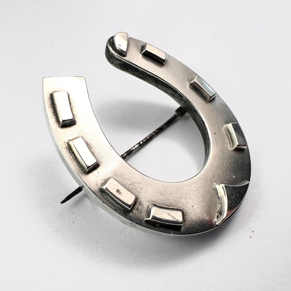 Large Victorian Silver Lucky Horseshoe Brooch View III