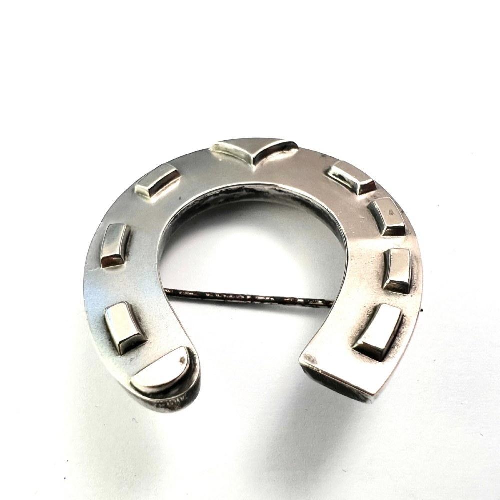 Large Victorian Silver Lucky Horseshoe Brooch View IV