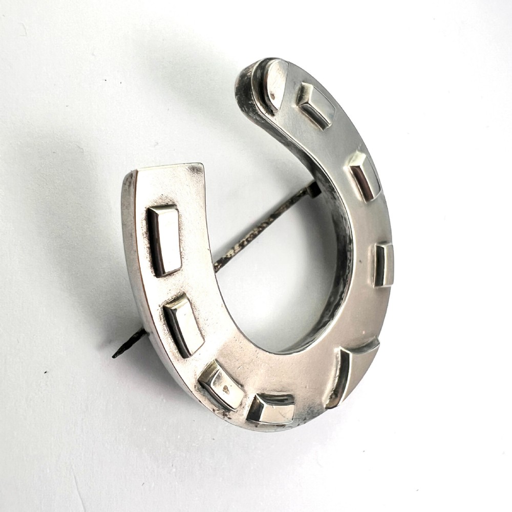 Large Victorian Silver Lucky Horseshoe Brooch View V