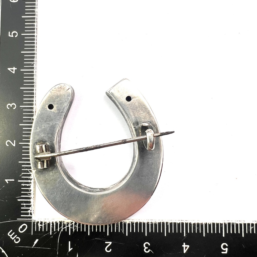 Large Victorian Silver Lucky Horseshoe Brooch View VII