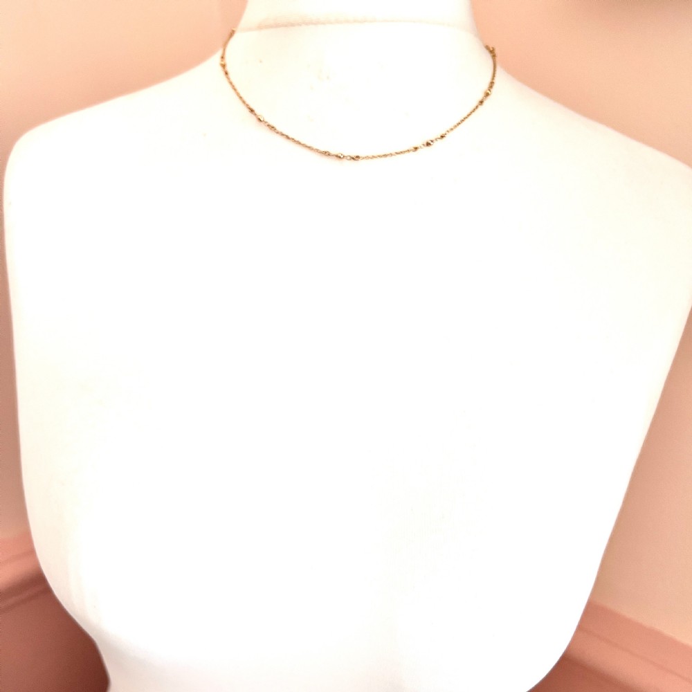 Antique 9CT Gold Fancy Station Chain Necklace View VI
