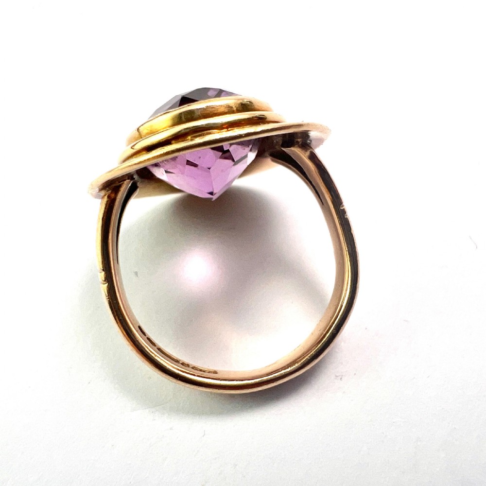 Large Vintage Victorian Style 9CT Gold Amethyst Ring View III