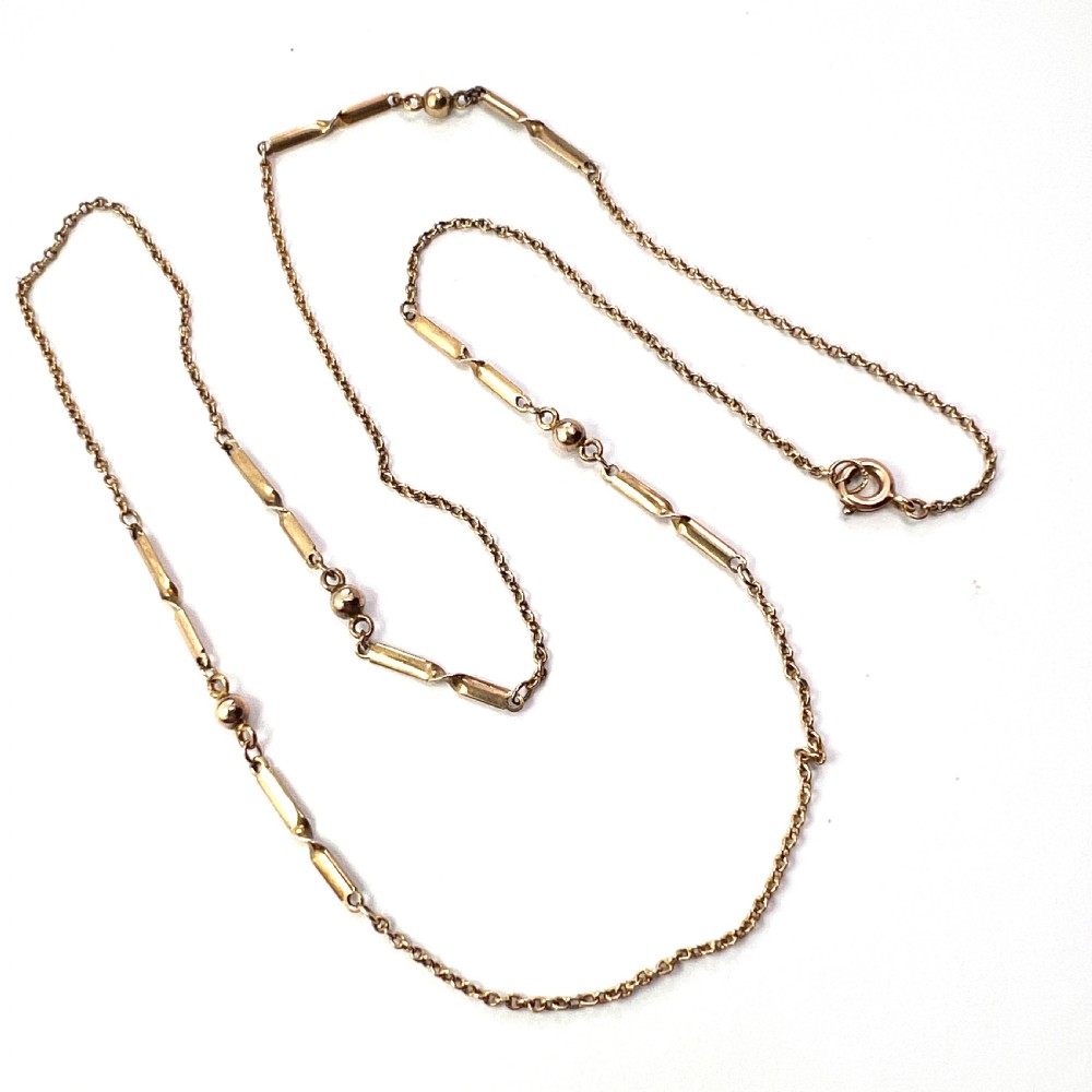 Edwardian 9CT Gold Fancy Link Necklace
