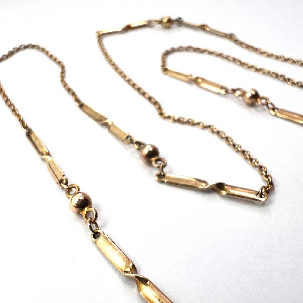 Edwardian 9CT Gold Fancy Link Necklace View II