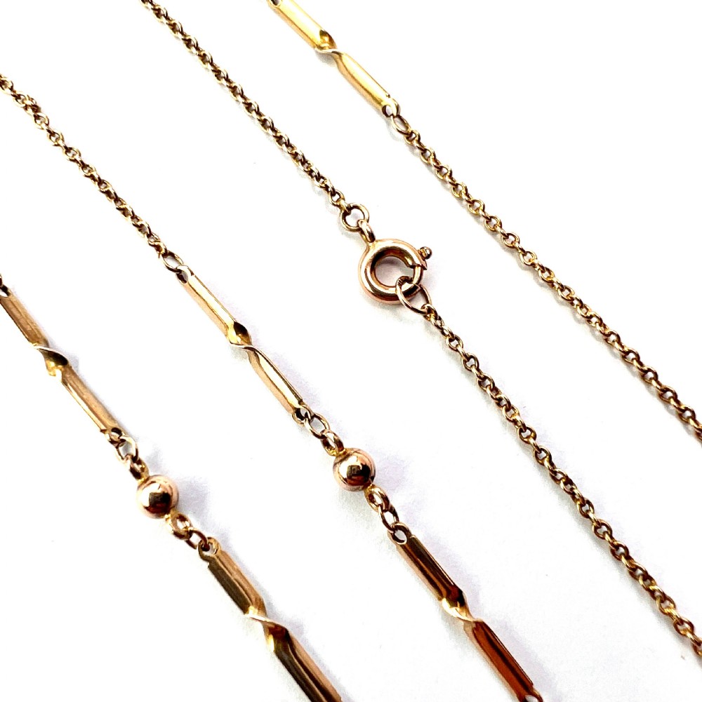 Edwardian 9CT Gold Fancy Link Necklace View IV
