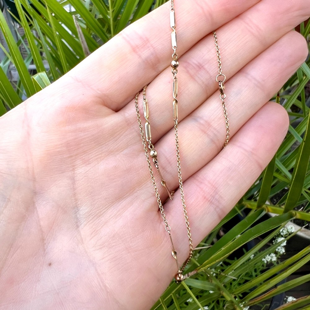 Edwardian 9CT Gold Fancy Link Necklace View VII