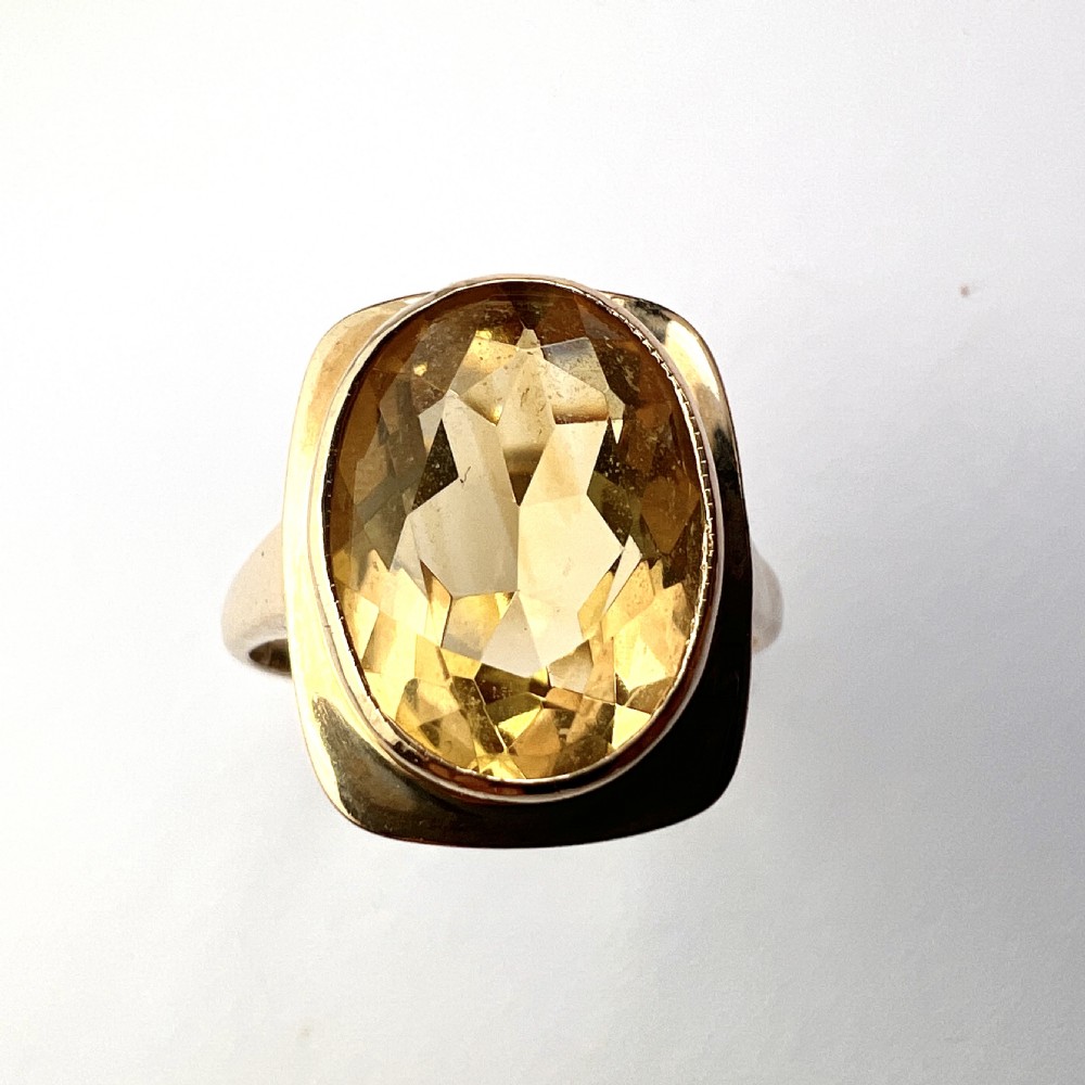 1963 Vintage 9CT Gold Citrine Ring View IV