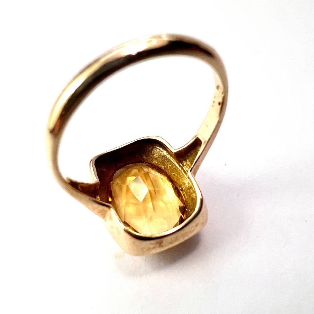 1963 Vintage 9CT Gold Citrine Ring View VI