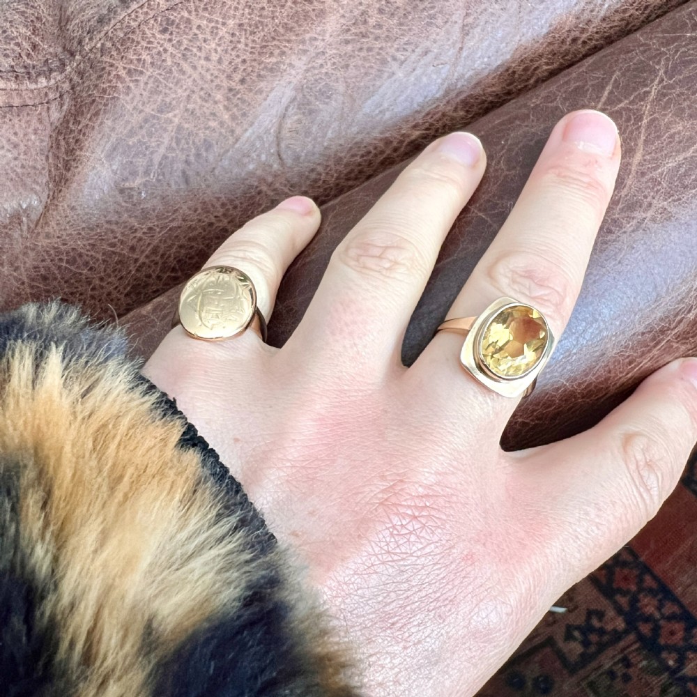 1963 Vintage 9CT Gold Citrine Ring View VIII