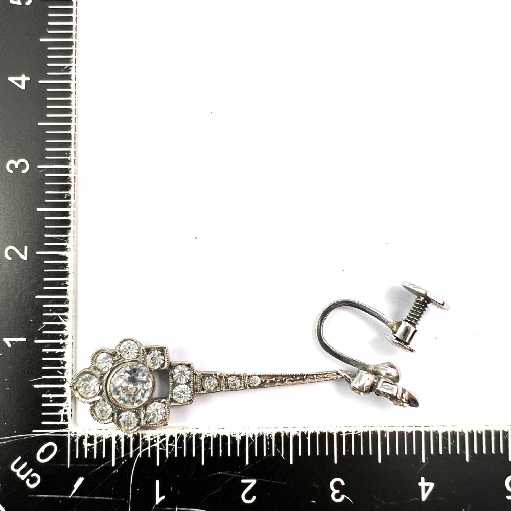 Art Deco Sterling Silver Paste Screwback Earrings by CIRO SCP View V