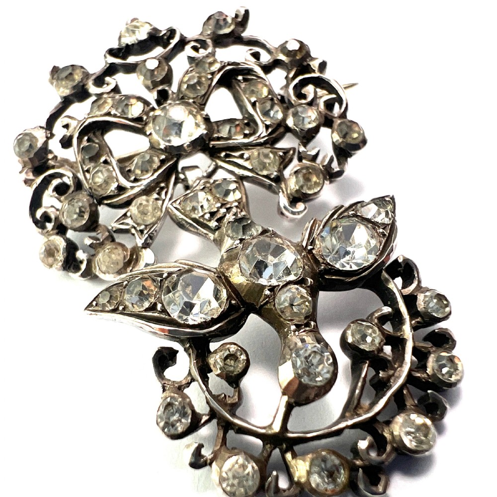 Georgian Silver Dove Paste Saint Esprit Brooch View V