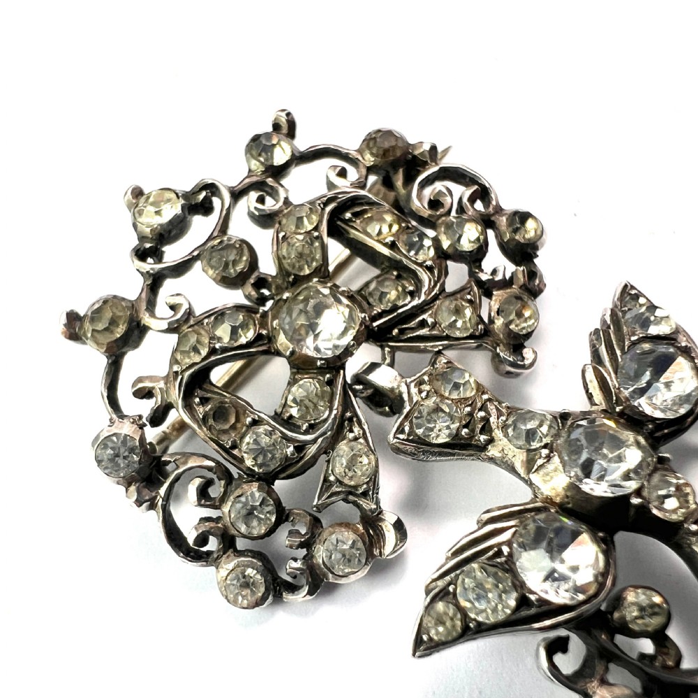 Georgian Silver Dove Paste Saint Esprit Brooch View VI
