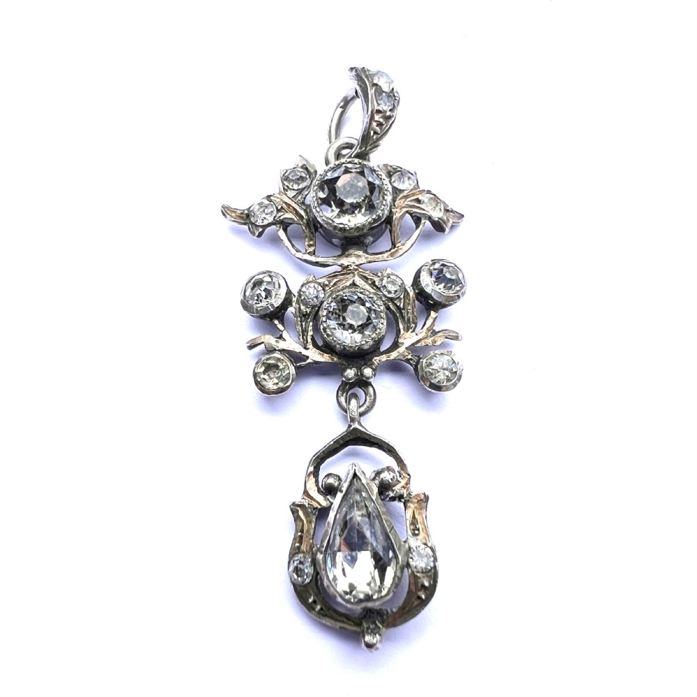 Georgian Silver Paste Drop Pendant