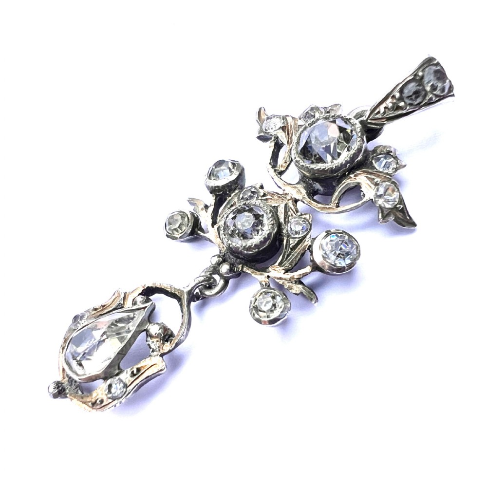 Georgian Silver Paste Drop Pendant View II