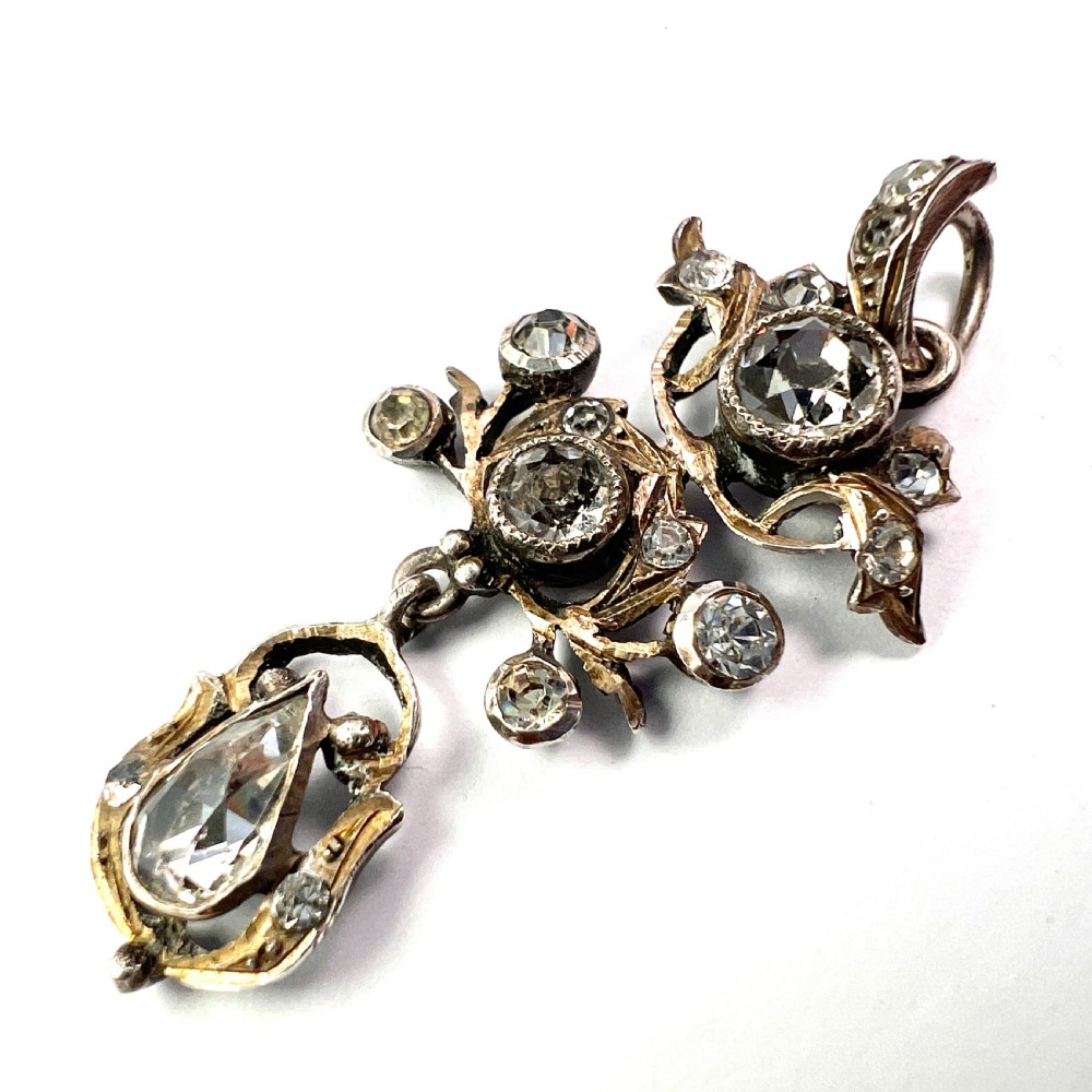 Georgian Silver Paste Drop Pendant View V