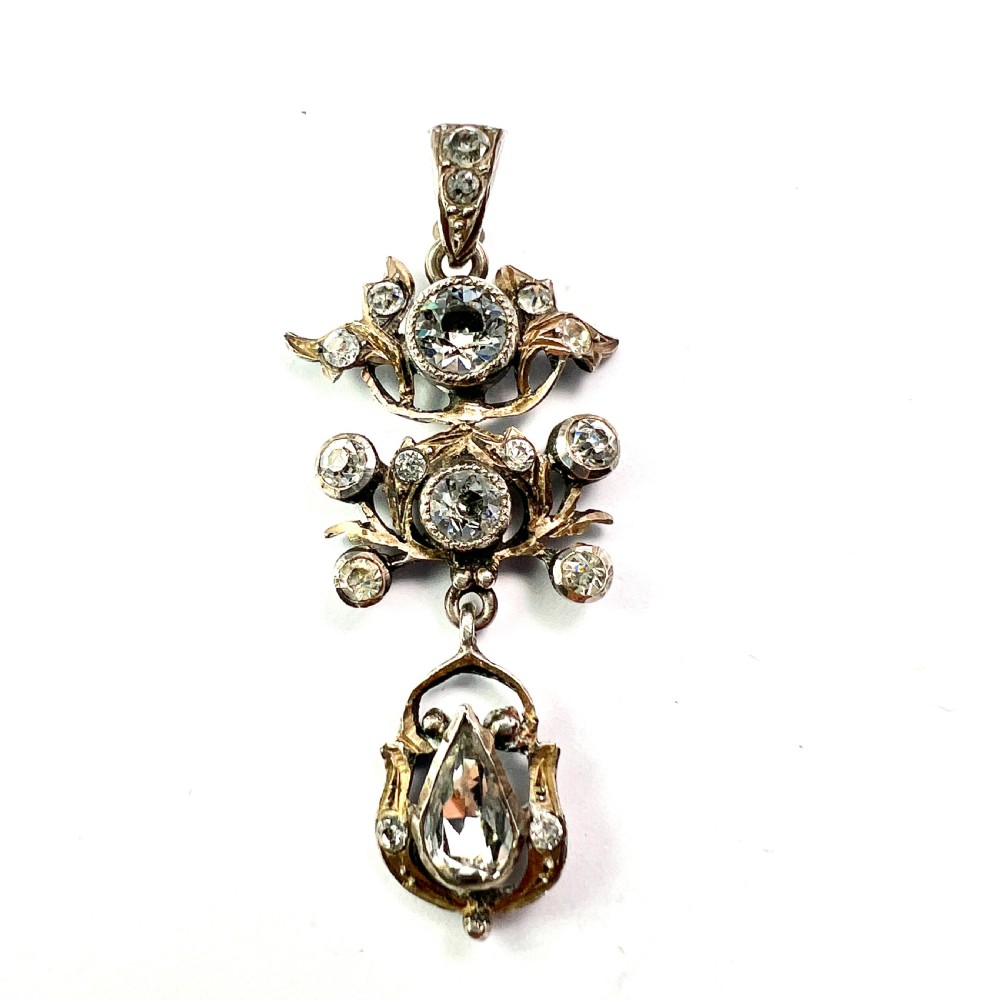 Georgian Silver Paste Drop Pendant View VI