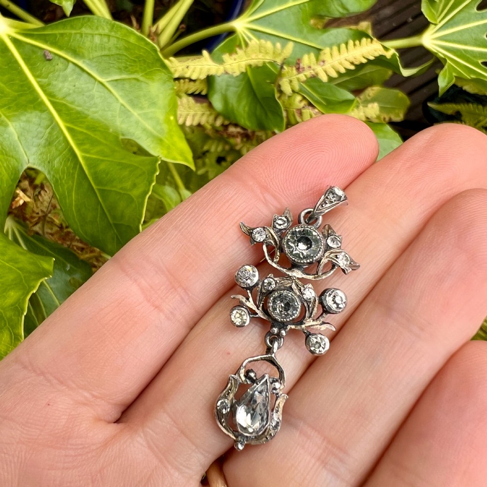 Georgian Silver Paste Drop Pendant View VIII