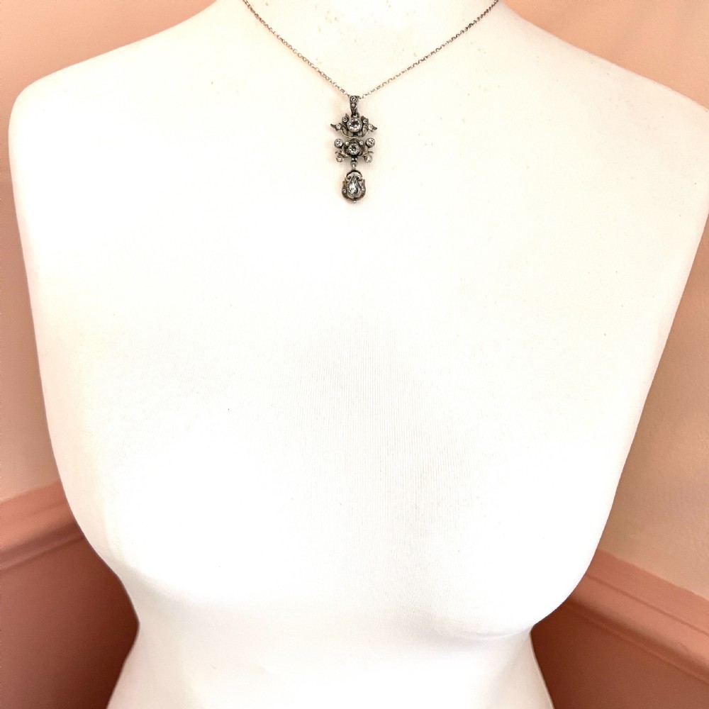 Georgian Silver Paste Drop Pendant View IX