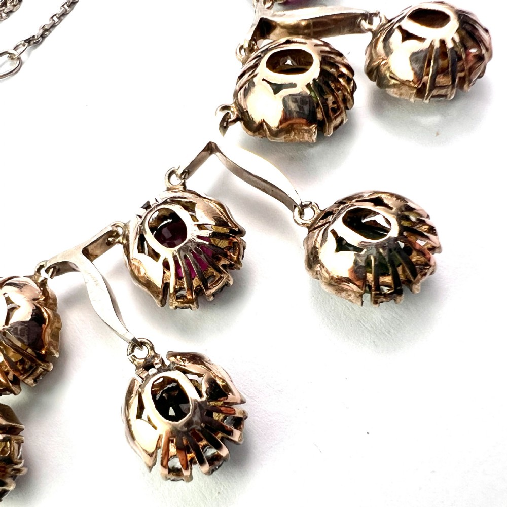 Vintage 9CT Gold and Silver Gemstone Necklace View VII