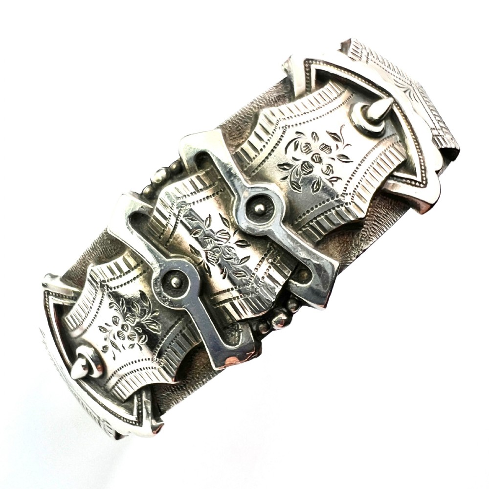 Victorian Sterling Silver Belt Buckle Cuff Bangle