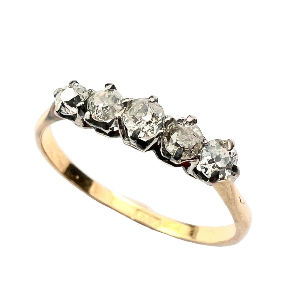 Vintage Five-Stone Diamond 18CT Gold Engagement Ring View V