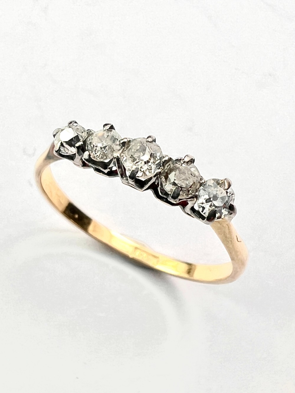 Vintage Five-Stone Diamond 18CT Gold Engagement Ring View VI