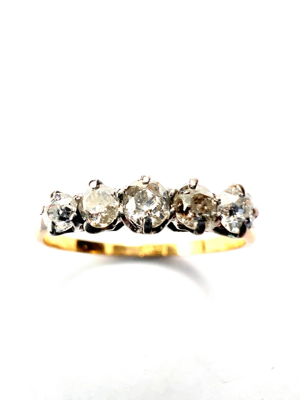 Vintage Five-Stone Diamond 18CT Gold Engagement Ring View IX