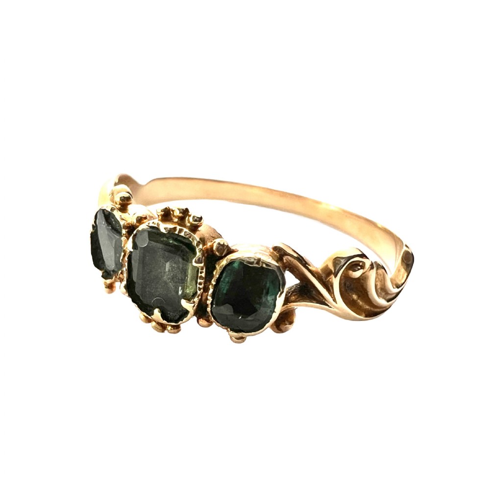 Georgian Emerald High-Carat Gold Ring