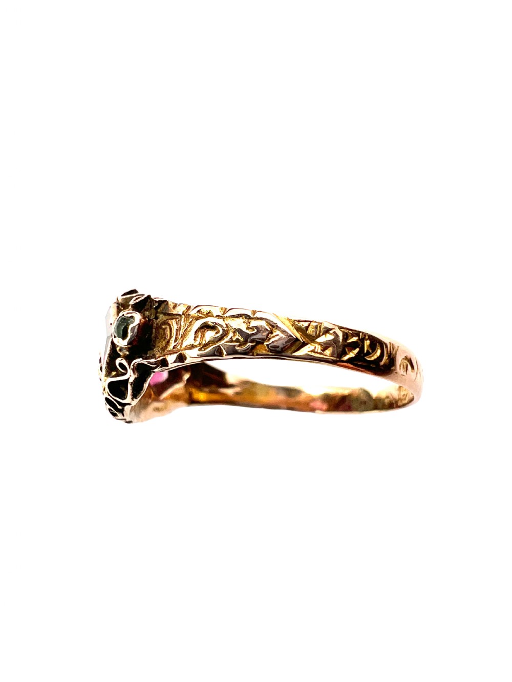 Victorian 15CT Gold Garnet and Pearl Ring View VII