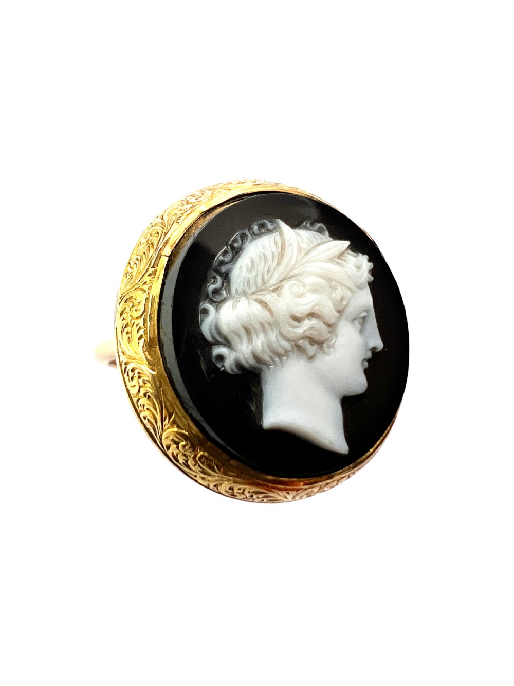 Georgian Gold Carved Hardstone Cameo Ring View IV