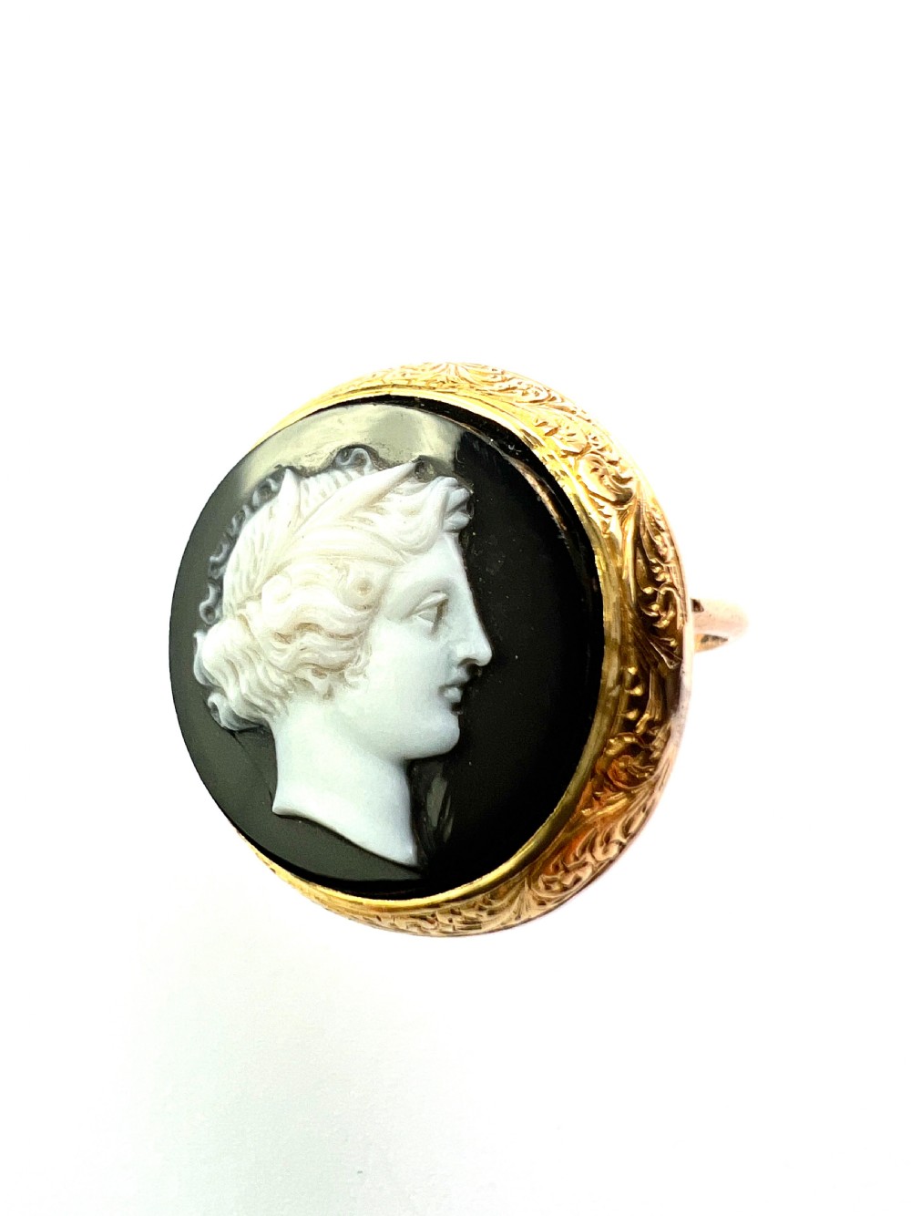 Georgian Gold Carved Hardstone Cameo Ring View V