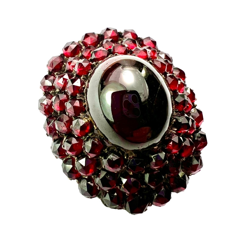 Large Victorian Garnet Cluster Brooch
