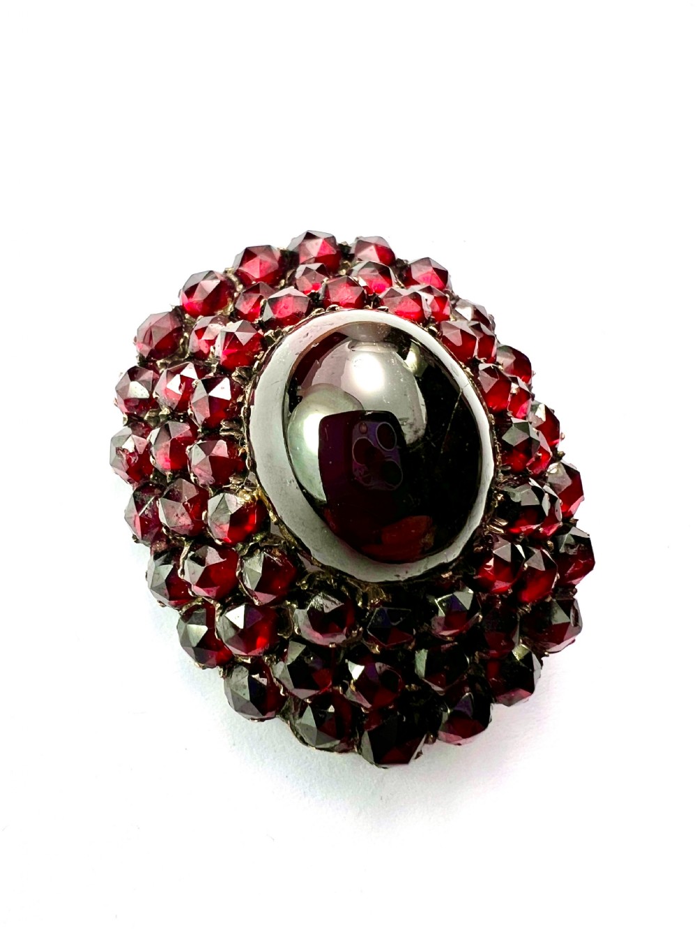 Large Victorian Garnet Cluster Brooch View VI