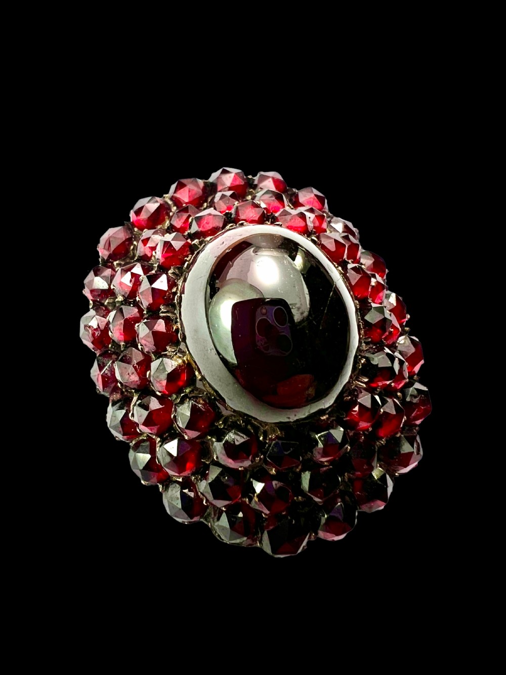 Large Victorian Garnet Cluster Brooch View VII