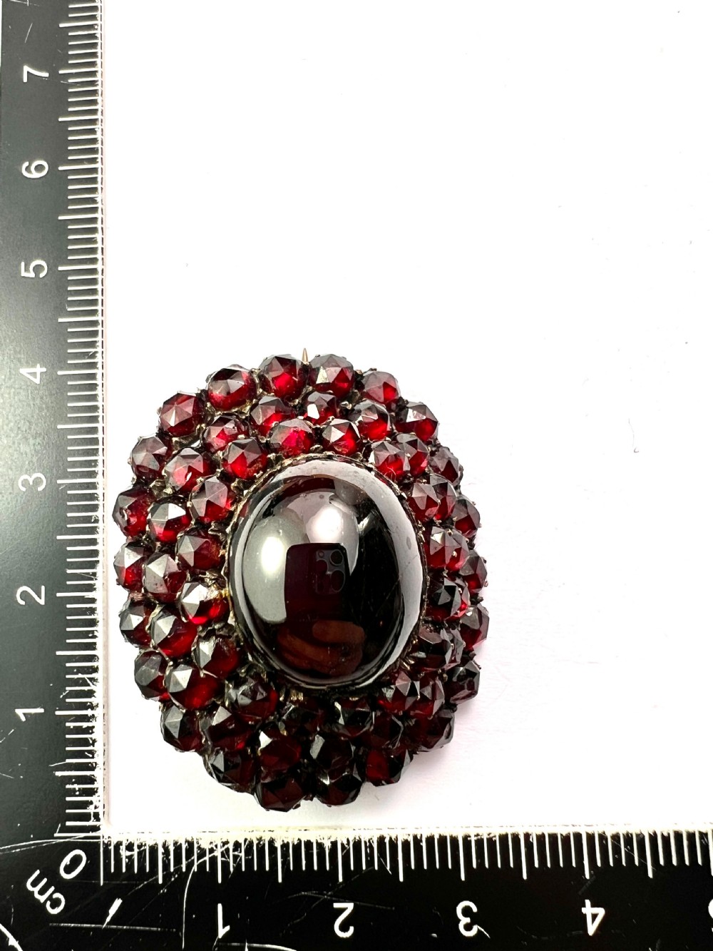 Large Victorian Garnet Cluster Brooch View VIII