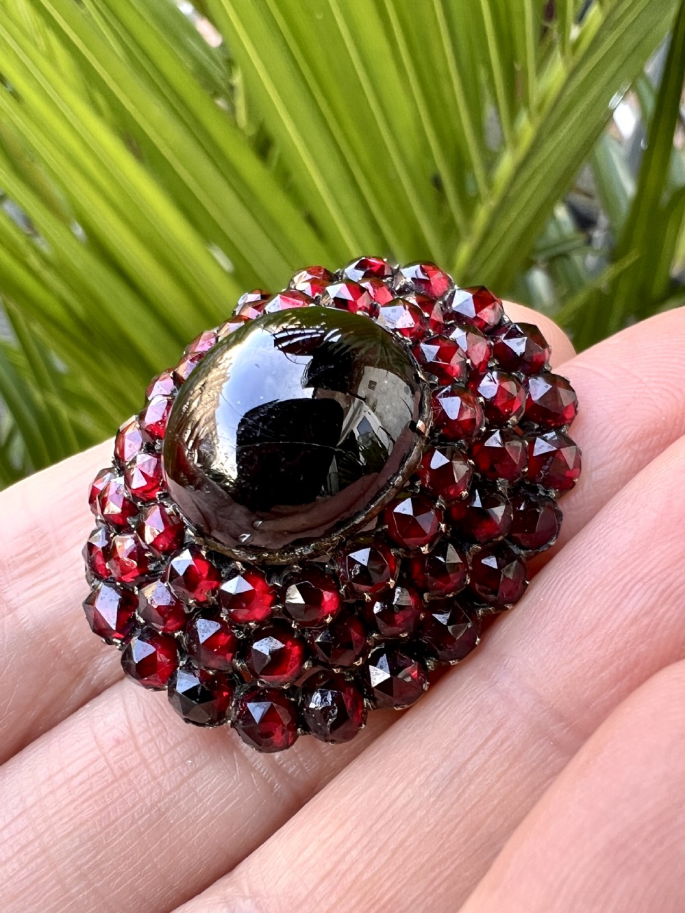 Large Victorian Garnet Cluster Brooch View X