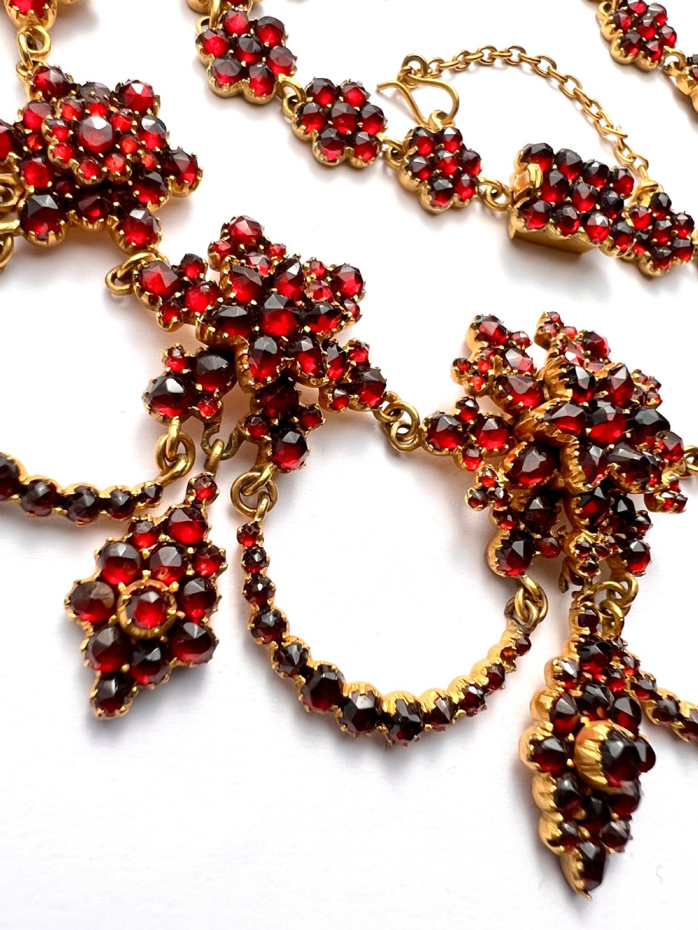 Victorian Bohemian Garnet Festoon Necklace View III