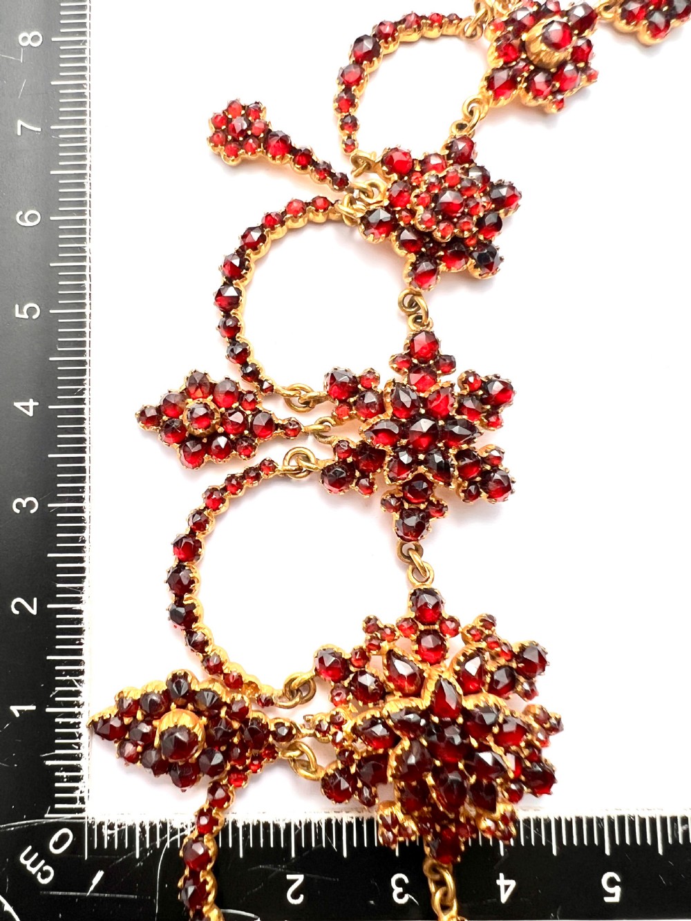 Victorian Bohemian Garnet Festoon Necklace View VIII