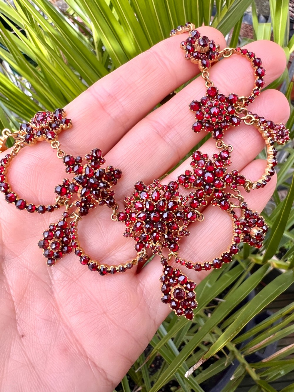 Victorian Bohemian Garnet Festoon Necklace View IX