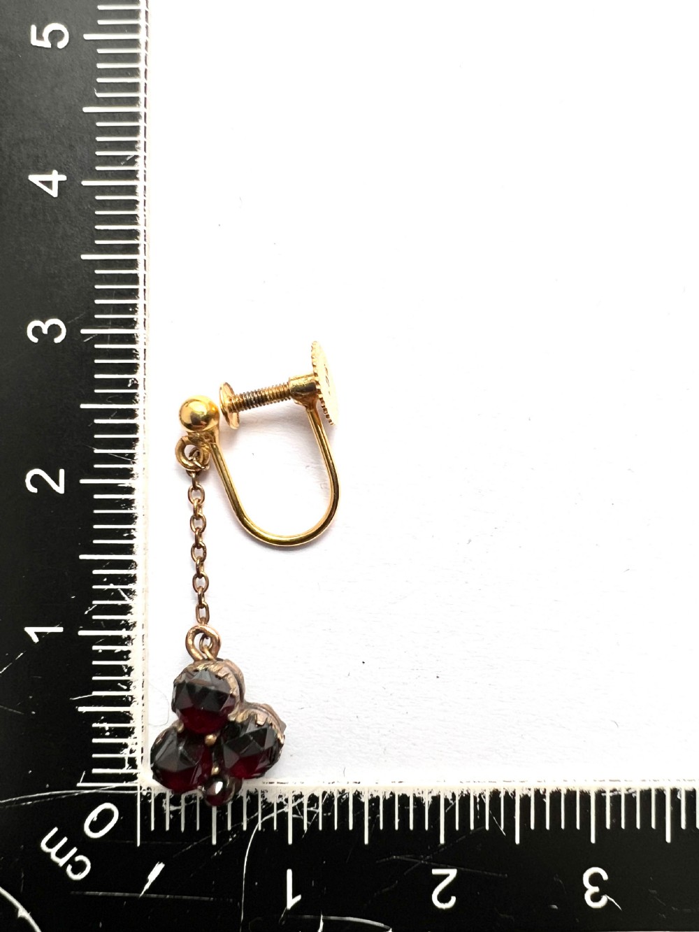 • Victorian 9CT Gold Rose-cut Garnet Trefoil Earrings View IX
