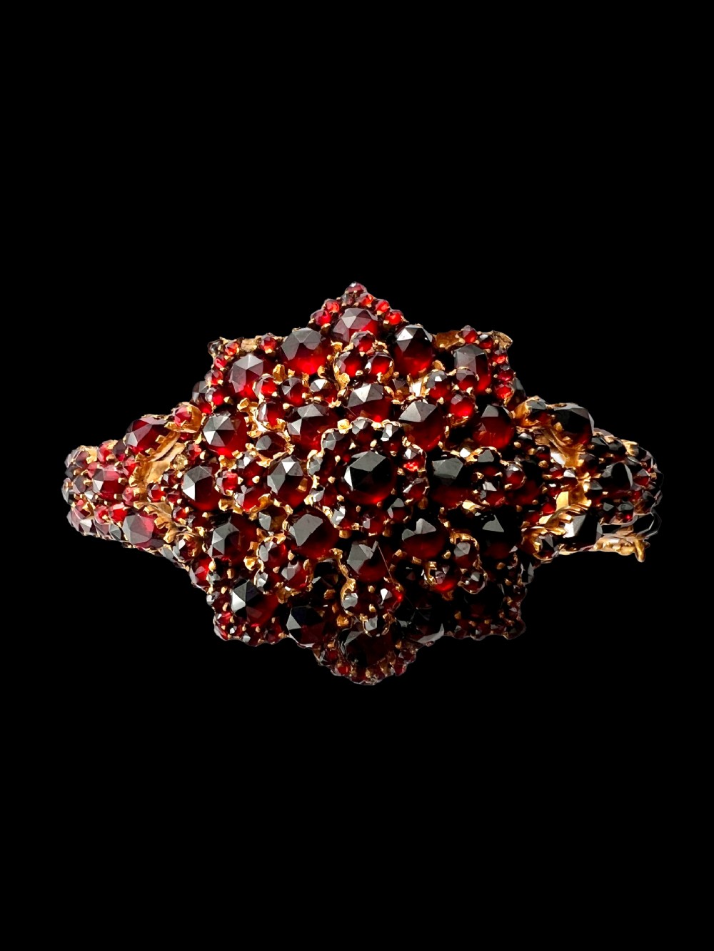 Victorian Bohemian Garnet Starflower Bangle Bracelet View II