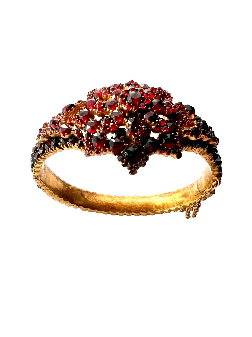 Victorian Bohemian Garnet Starflower Bangle Bracelet View IX