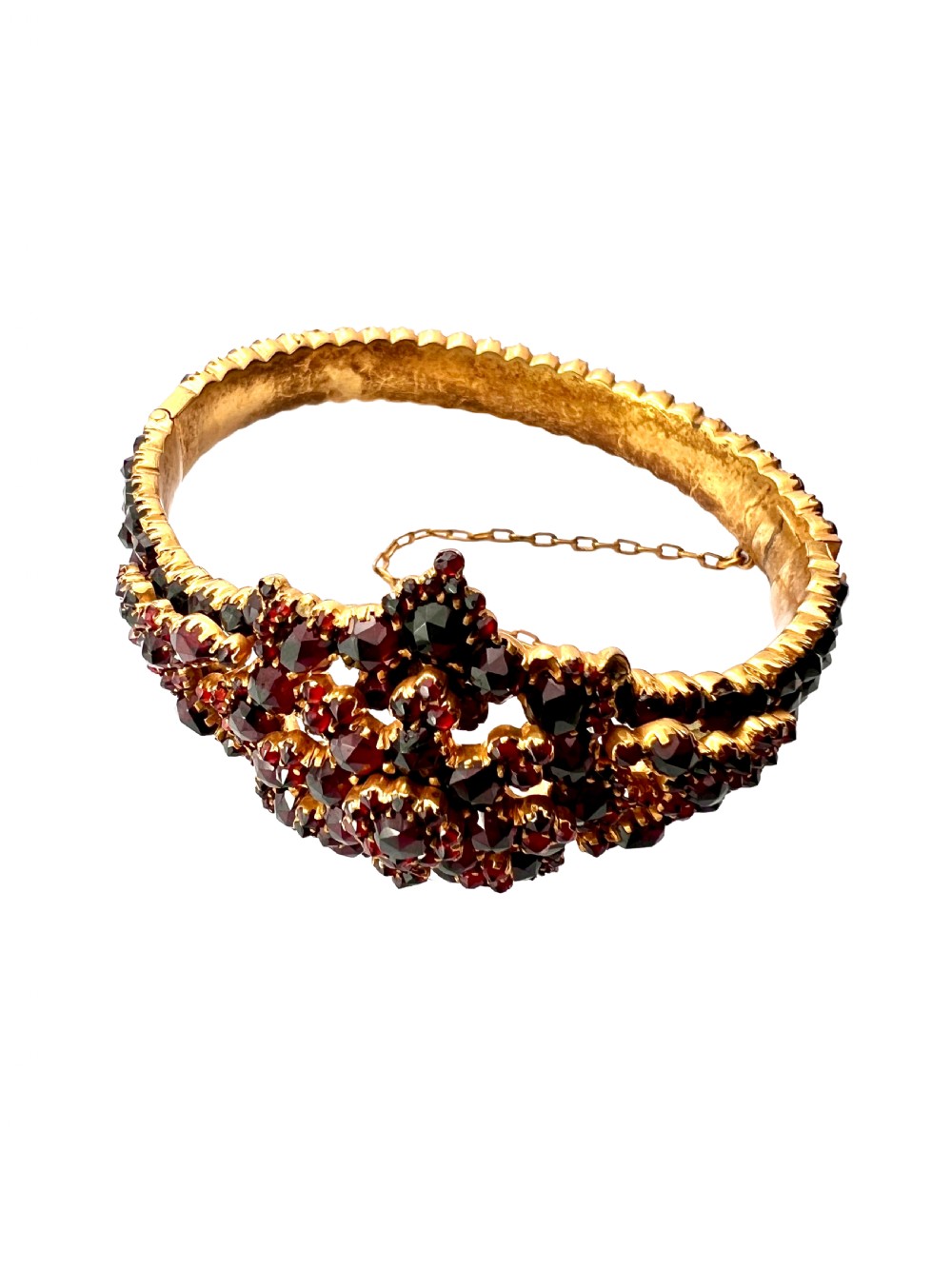 Victorian Bohemian Garnet Starflower Bangle Bracelet View X