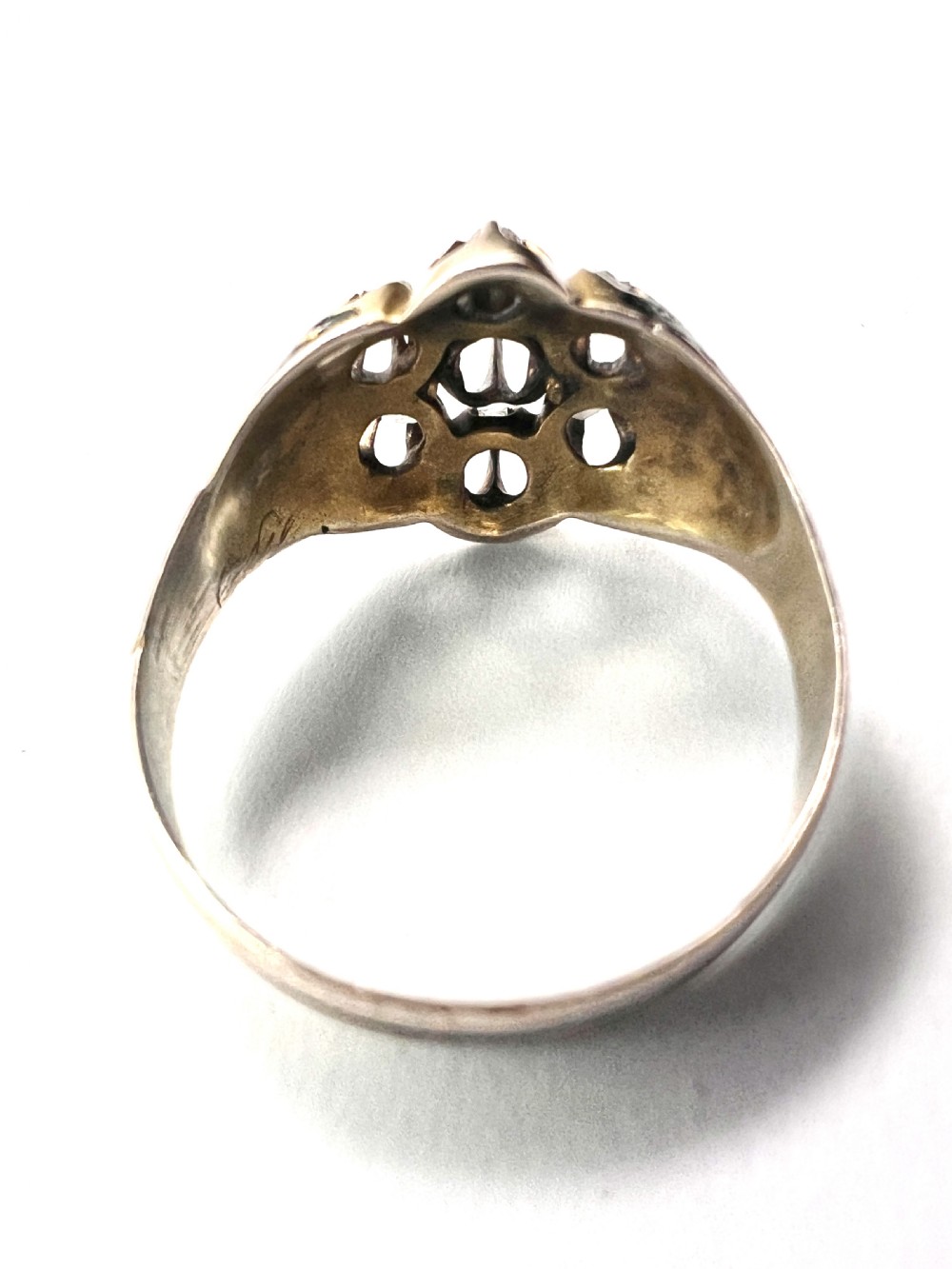 • Georgian Rose Cut Diamond Enamel Ring View VII