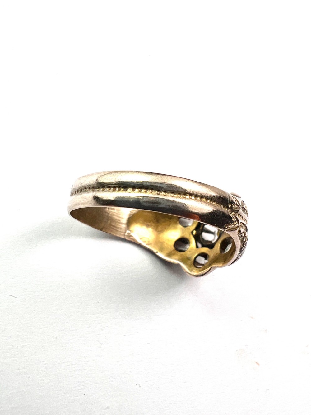 • Georgian Rose Cut Diamond Enamel Ring View VIII