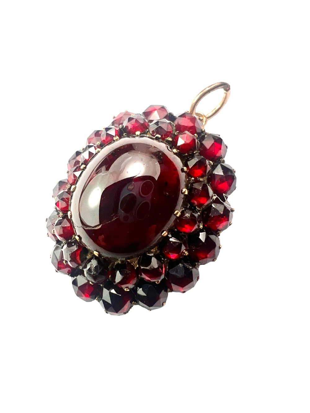 Large Victorian Garnet Cluster Pendant View II
