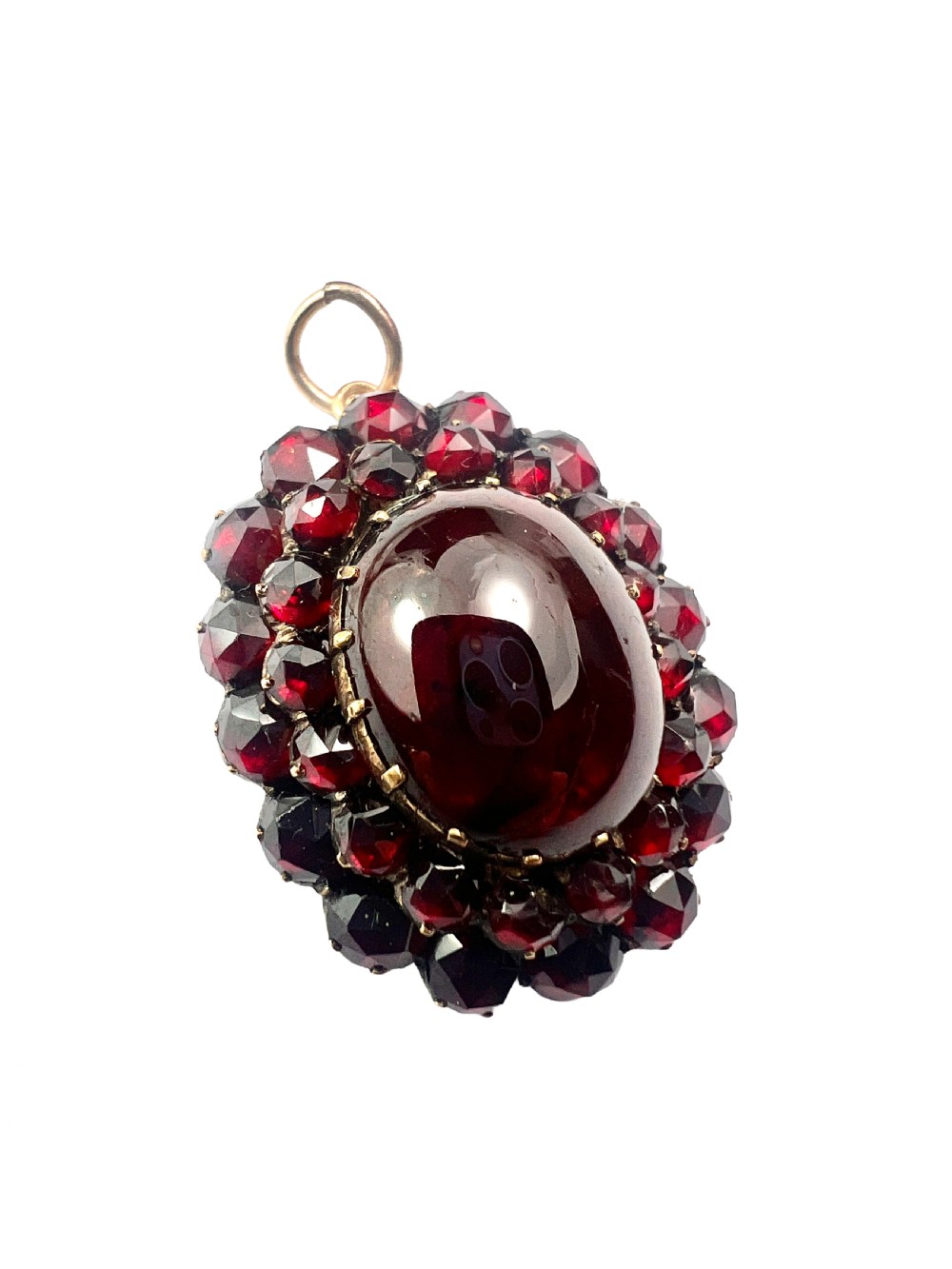 Large Victorian Garnet Cluster Pendant View III