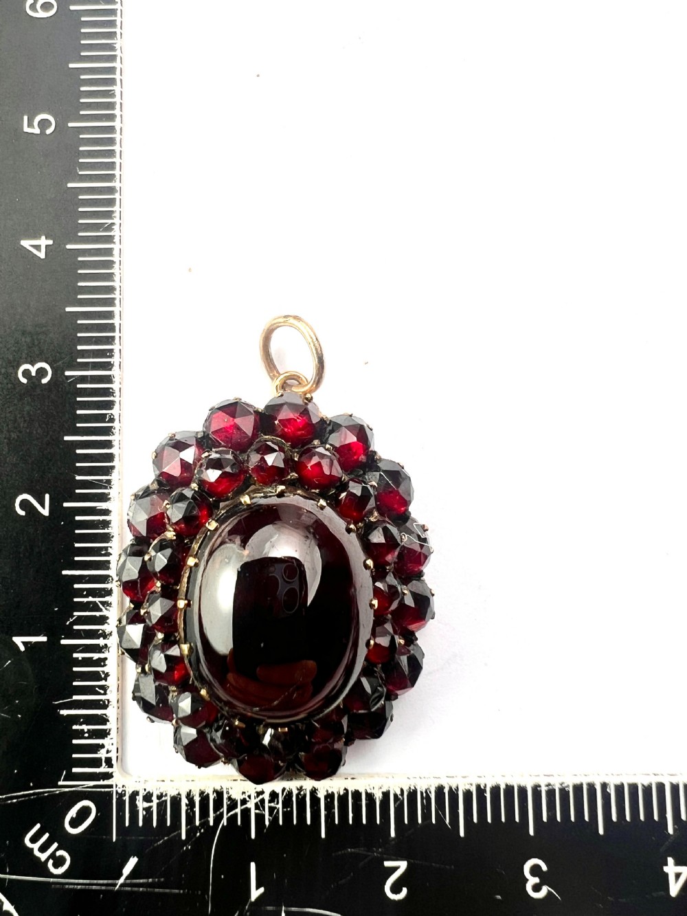 Large Victorian Garnet Cluster Pendant View VI